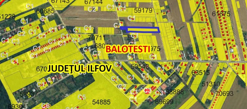 Balotesti, Ion Lahovari, teren 6450 mp, gaz,  curent electric.